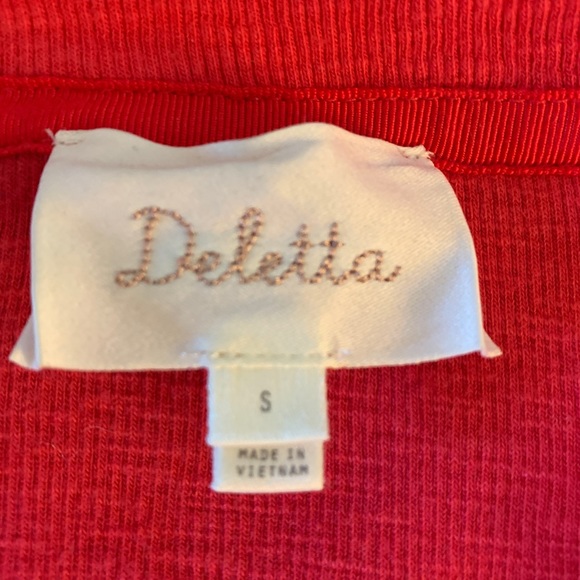 ❤ ANTHROPOLOGIE DELETTA LACE UP 3/4 SLEEVE TOP, SMALL - Picture 10 of 10